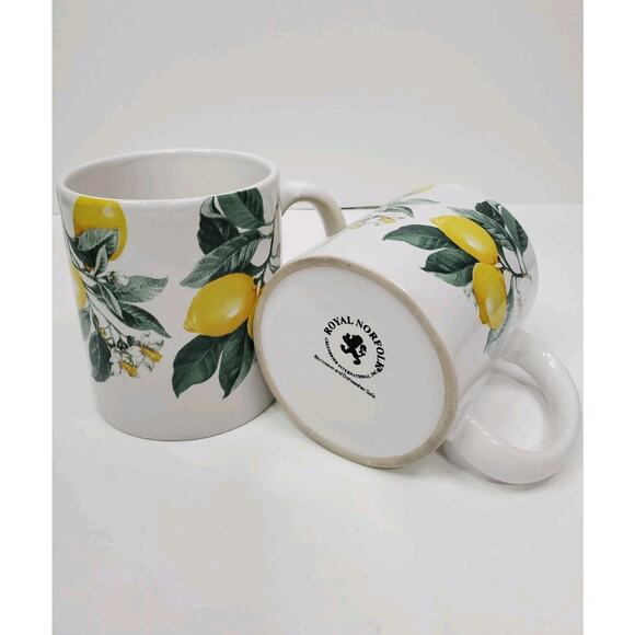 Royal Norfolk Other - 2 Lemons Coffee Mug Ceramic White Beverage Cup Lemons